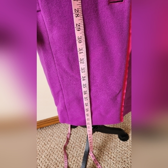 GF Ferre Purple/Pink Wool Button Front Long Coat Women's Size 28. - Picture 9 of 16